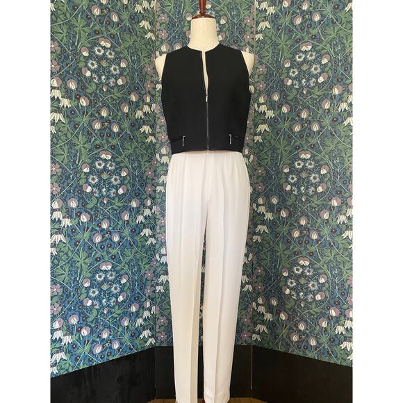 Vintage Emanuel Ungaro 3 piece pantsuit in white and black, size 6 - Picture 7 of 10